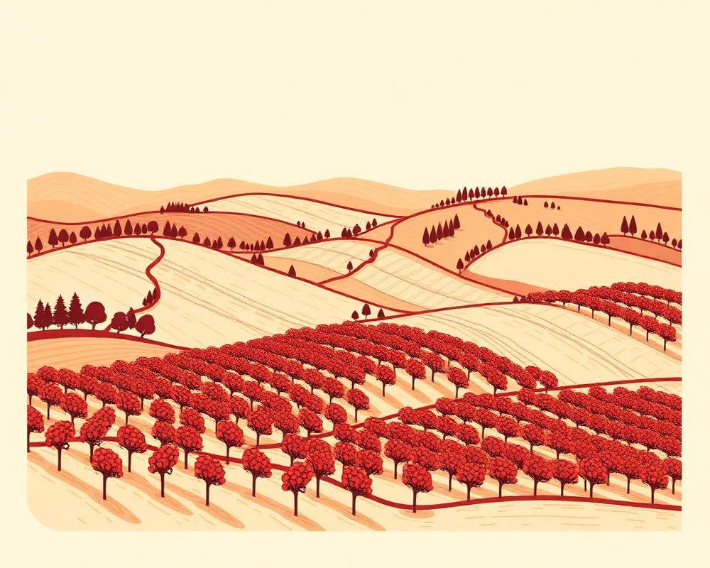 Illustrated map of wineries across rolling vineyards